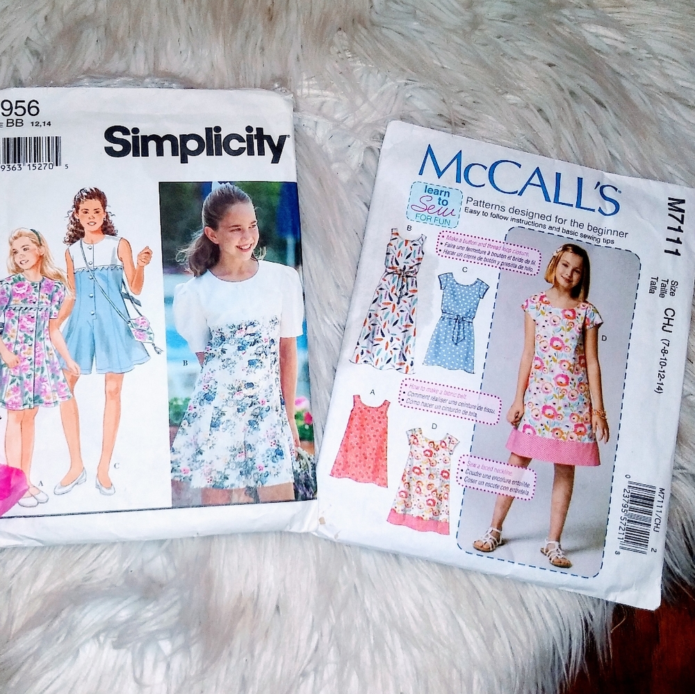McCalls Girl's Dress Sewing Pattern Bundle